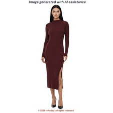NWT Aerie M burgundy ribbed mock neck midi dress $70 retail