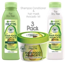 Garnier Fructis Hair Food Aguacate 3-Pack | Avocado Kit Pelo Seco Dry Hair | Hid