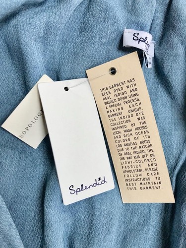 Anthropologie Splendid Bluebell Romper Sz Large Blue Chambray New $138 Tag NWT - Picture 6 of 8