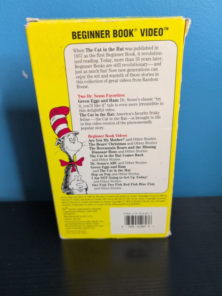 Dr. Seuss Favorites - Green Eggs and Ham/The Cat in the Hat (VHS, 1994) - Image 3 of 4