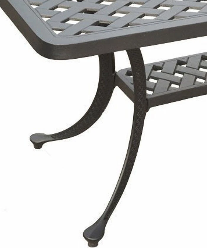 Mesa de centro Nassau patio lateral exterior aluminio fundido patio trasero muebles pesados Foto 4 de 4