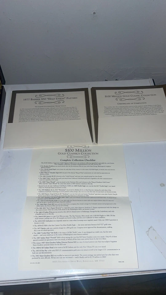 $100 Million American Gold Classics Collection 24 24k Gold Plated coins - Image 4 of 4