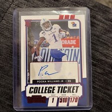 Pooka Williams Jr. 2021 Contenders Draft Picks Ticket AUTO Red RC Rookie #186