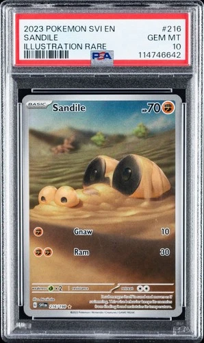 Sandile Illustration Rare PSA 10 Pokemon Scarlet & Violet Base 216/198