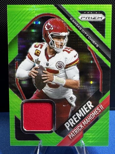 2025 Panini Prizm Premier Jerseys Patrick Mahomes II #PJY-PMA Green Pulsar Patch