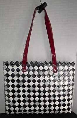 Nahui Ollin Candy Wrapper Purse Bag Tote Black White Red