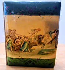 Antique Victorian Celluloid Photo Album W. Angels, Chariot, Women