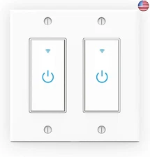 WiFi Light Smart Switch 2 Gang Touch Wall - Compatible With Alexa Google