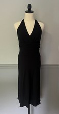 Jones New York Classic Cocktail Little Black Dress Halter Ruched Backless Size 6