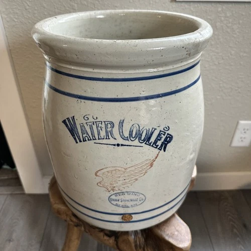 Antique Red Wing 4 gallon Hand Turned Water Cooler Stoneware Crock Minnesota