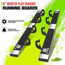 6" Chrome Flat Running Board Step Bar for Silverado Sierra 2500 Crew Cab 07-19