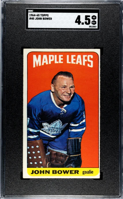 1964 TOPPS JOHN BOWER 40 VG-EX+ SGC 4.5 HOCKEY TORONTO MAPLE LEAFS