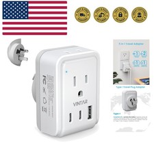 Australia New Zealand Power Adapter, Australia Plug Adapter with 2 American O...