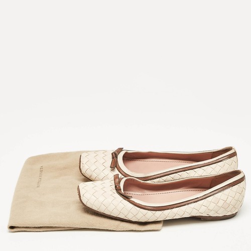 Bottega Veneta Cream Woven Leather Intrecciato Ballet Flats Size 36 - Picture 9 of 9