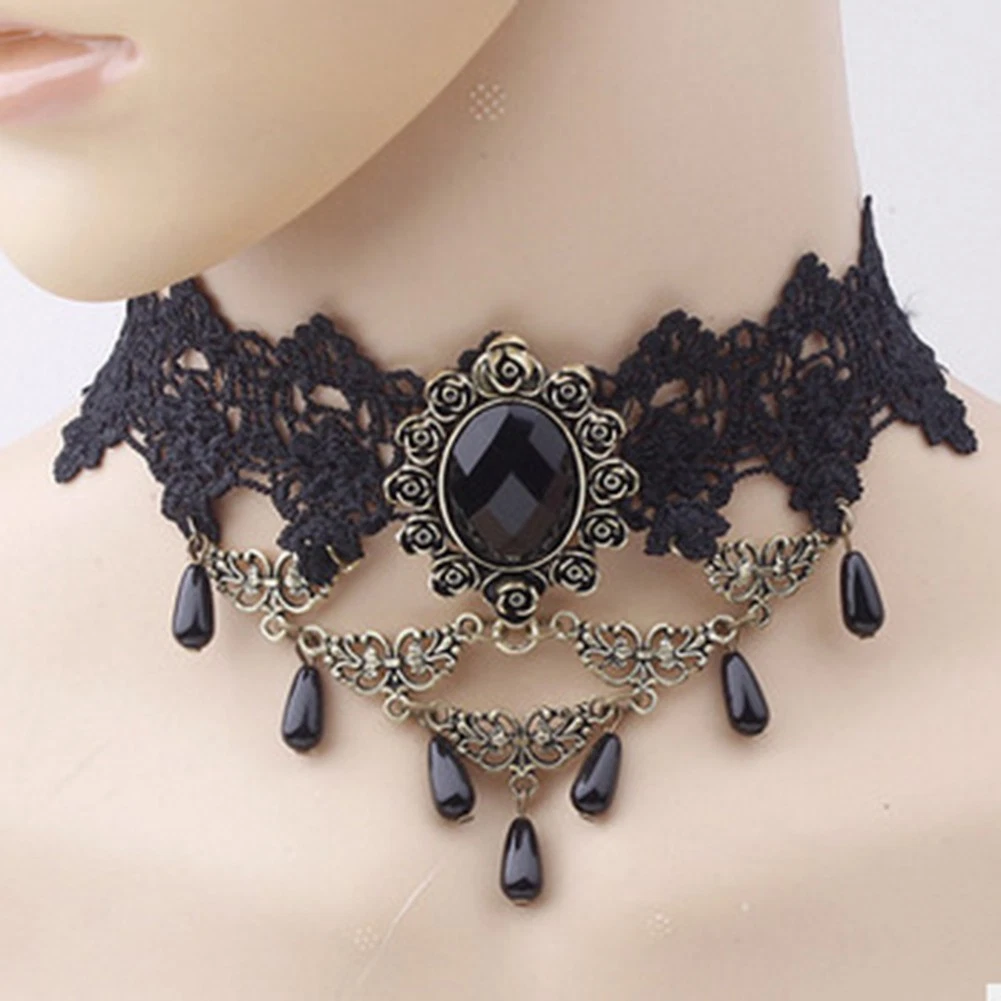 VETEMENTS Collana Moda Scura Collo Nero Ornamento Aspetto Migliorato Gioielli