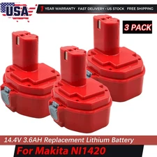 14.4V 3.6Ah NiMh Battery For Makita PA14 1434 1420 1422 1433 1435 192699-A 3PCAK