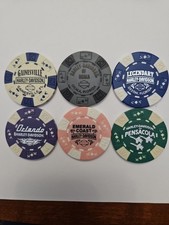 LOT OF 6 DIFFERENT FLORIDA HARLEY DAVIDSON DEALERSHIP POKER CHIPS SEE PHOTOS