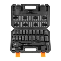 SucceBuy 23Pcs 1/2" Drive Impact Socket Set SAE 7/16"-1" Metric