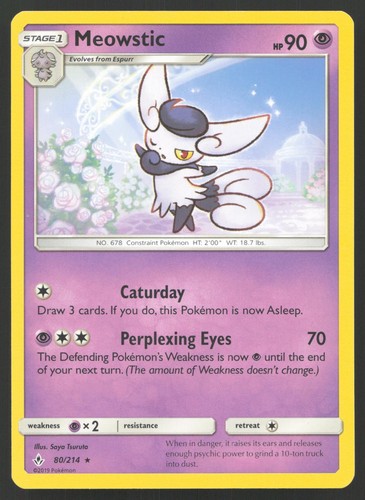 Meowstic 80/214 Rare Unbroken Bonds Pokemon LP