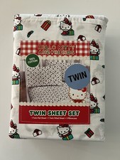 Sanrio Hello Kitty TWIN CHRISTMAS 100 Cotton SHEET SET New