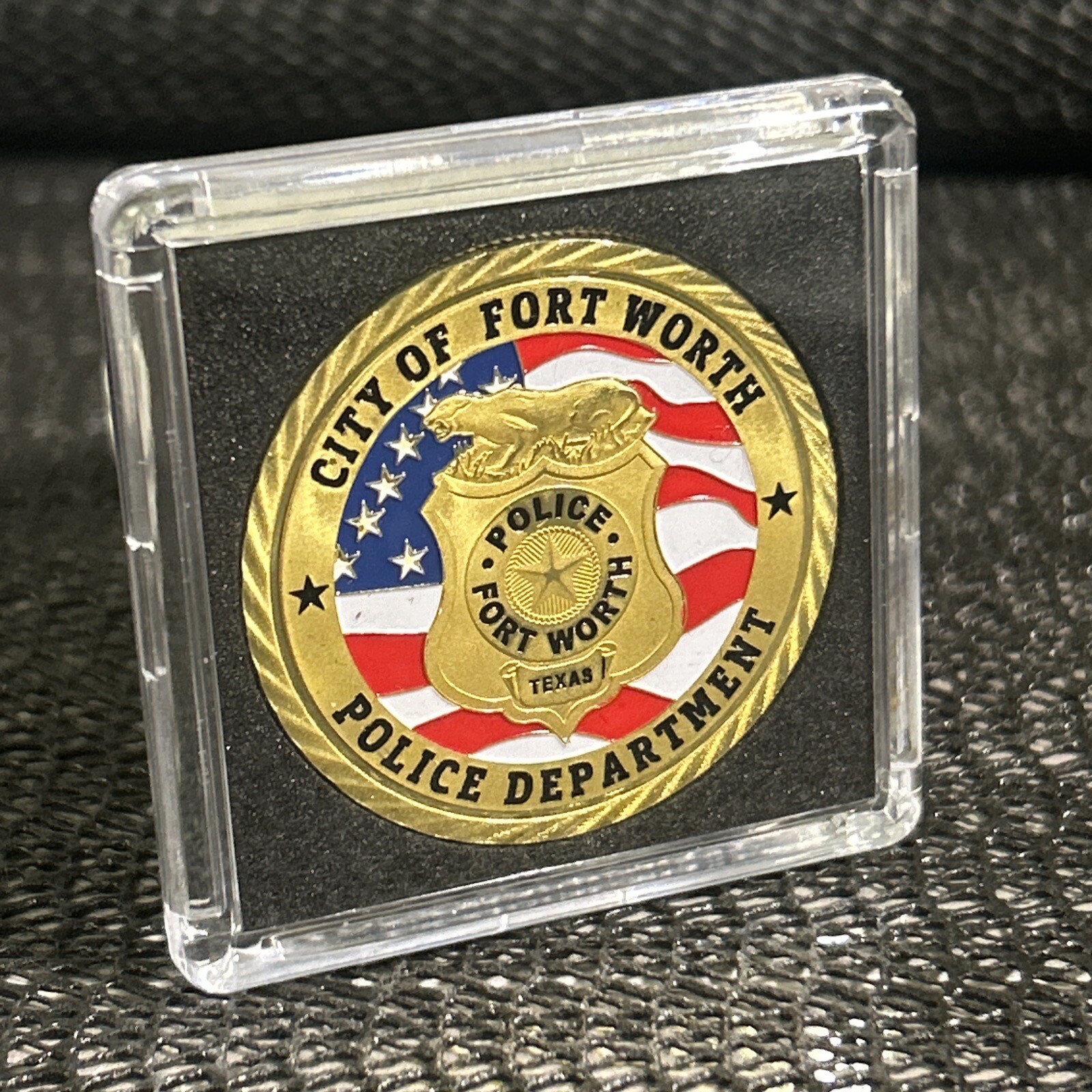 FORT WORTH TEXAS POLICE DEPARTMENT Police Challenge Coin w/case New
