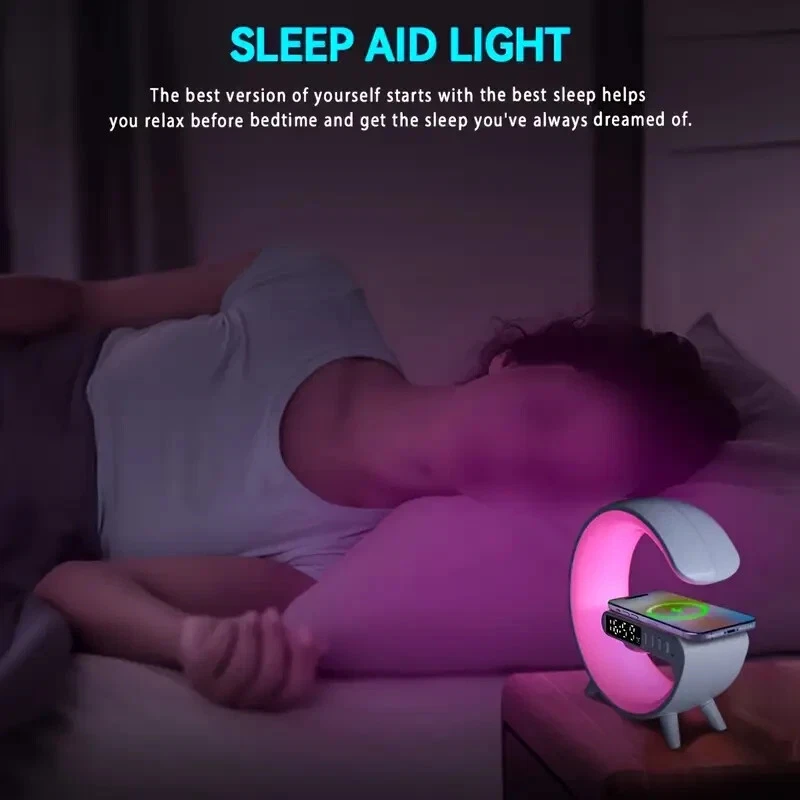 Smart Wireless Fast Charger, Speaker & Night Light – 3-in-1 Alarm Clock RGB - Image 4 of 4