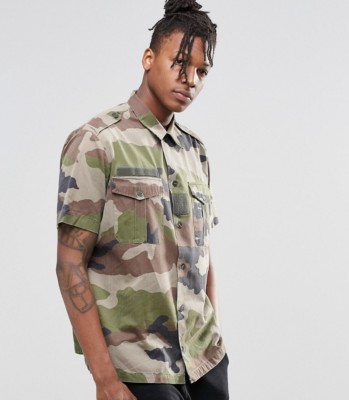 Vintage French army camo short sleeved military shirt CCE