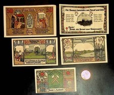 1921 Germany FROSE 25 50 75  100   Phennig Banknote / Notgeld Set