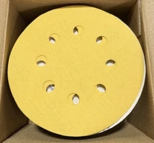 CGW 5" Hook & Loop Sanding Discs 600 Grit Gold 8 Hole Aluminum Oxide 100 Pack