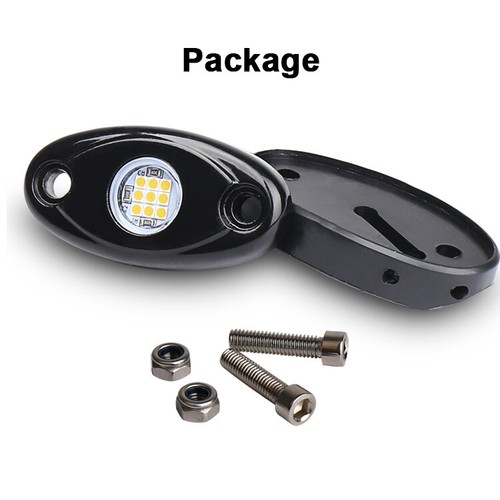 4PCS White LED Rock Light Pods Underbody Glow Lamp Offroad SUV Pickup Truck UTV - Foto 10 di 10