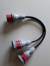 16amp 3-phase (5-pin ) plug to twin 16amp sockets.