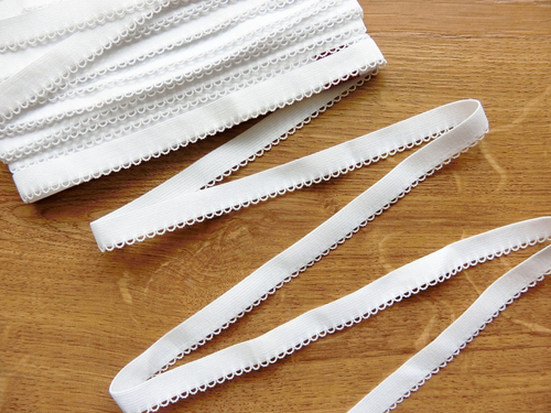 White Knicker Underwear Lingerie Mid Elastic 12mm Scalloped Edge 12M, Cut-off - Picture 2 of 14