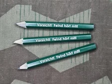 Reproduction New WWII German Vorsicht! Feind Hort Mit! Small Pencils (Lot of 3)