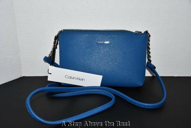 calvin klein hayden saffiano leather chain crossbody