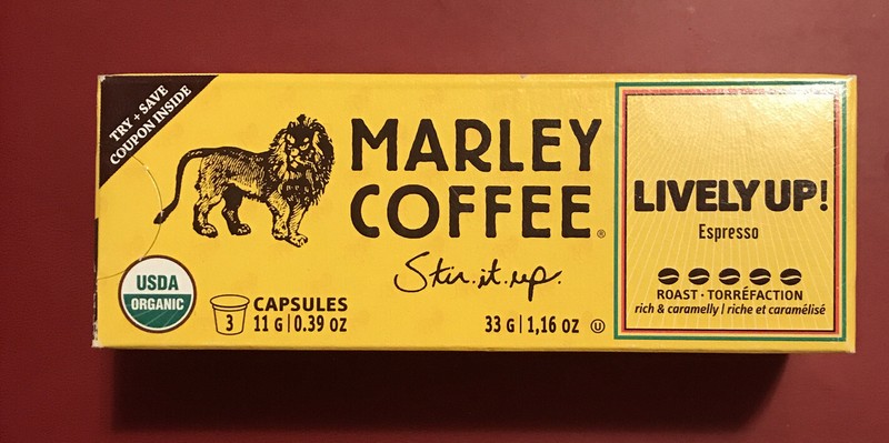 Marley Coffee Lively Up! Espresso Roast Pack Of 3 Capsule Cups. Expired 2016