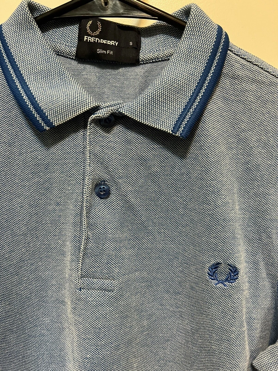 Fred Perry Size Small Blue Knit Polo Shirt | eBay