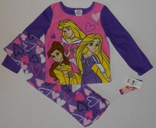 NEW NWT Girls Disney Princess Princesses Fleece Pajama Set SZ4 Retail 31