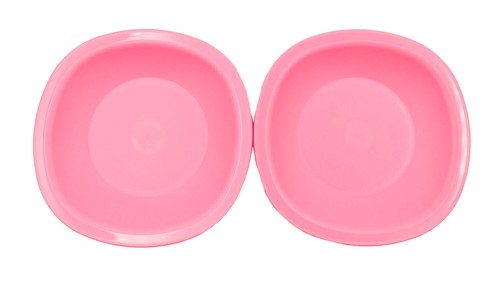 Tupperware Pink Microwaveable Gourment Plastic Round Dessert Serving Plate (4) - Picture 2 of 7