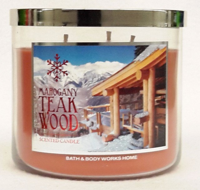 Bath & Body Works MAHOGANY TEAKWOOD 3Wick 14.5 oz Scented Candle eBay