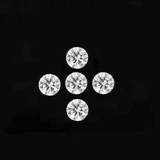 2 Ct Natural White Diamond Round Cut 5mm 5 Pcs VVS1 D Grade Certified F41