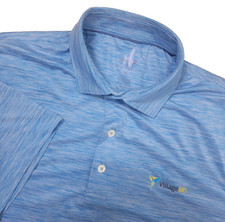 Johnnie O Featherweight Mens Medium Blue Performance Stretch Polo Short Sleeve