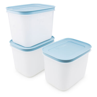 Tupperware Eis-Kristall Gefrierbehälter rauchblau 3x 1,1 L Aufbewahrung