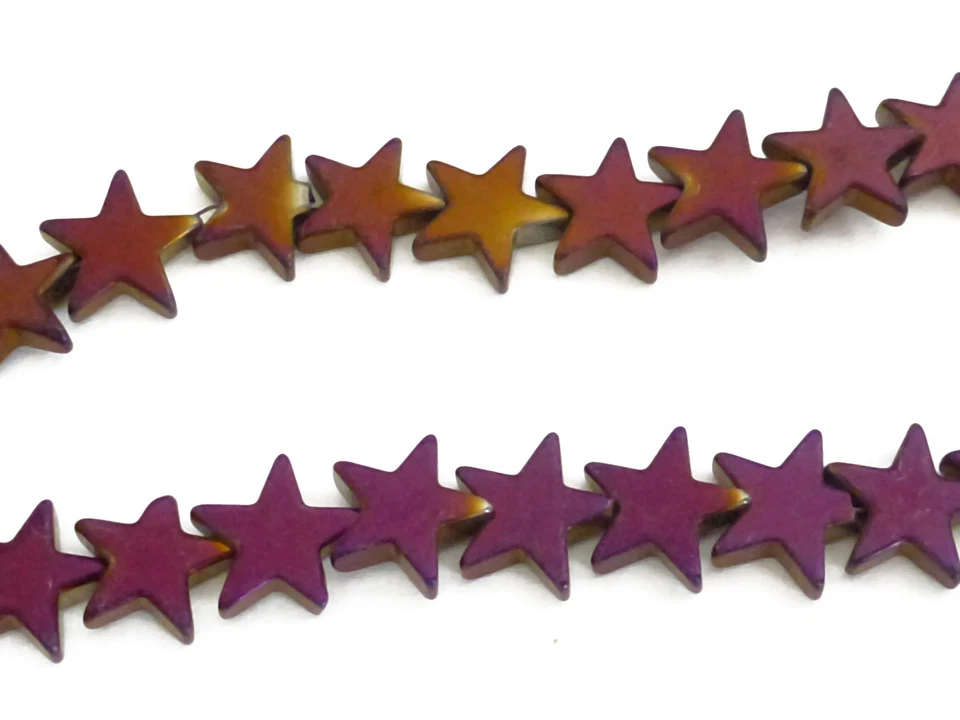 Hämatitperlen Stern 8 mm lila Strang ca. 65 Perlen Spacer nenad-design AN595 - Bild 2 von 4