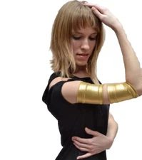 Metallic Arm Bands Gold Gloves Super Hero Costume Spandex Cuffs Holographic New