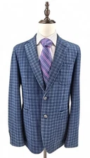 I C The One Richard Choi Blue Checks Mens US 42R Sport Coat Blazer DEFECTS