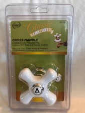 Danco Cross Handle Classic Collection 46004 White Chrome Finish Porcelain Faucet