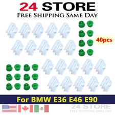 40x Clips & Grommet For BMW E36 E46 E90 Side Skirt Moulding Rocker Panel Trim