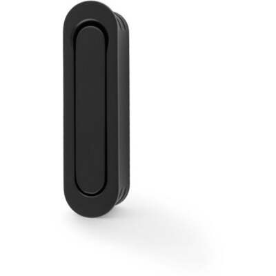 Flächenbündiger Schiebetürgriff - Mattschwarz 70 mm x 19 mm Radiuskante