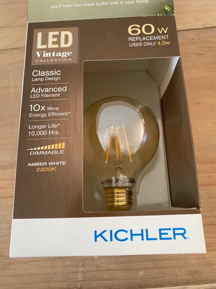 Kichler LED Vintage Collection 60W Dimmable Amber White Lightbulb - Image 4 of 4