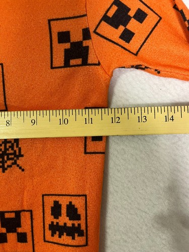 Minecraft Orange Pullover Sweatshirt Wear Snug Fitting Geometric Boys Size 8 - Picture 4 of 7